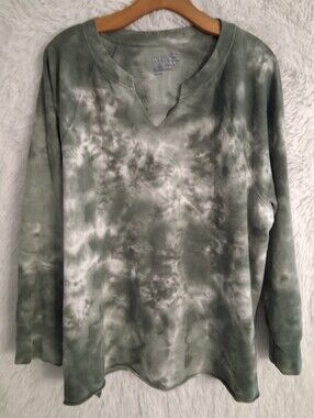 Terra & Sky Green Tie Dyed Sweatshirt 1X